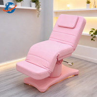 Lit de soin esthétique de luxe en similicuir, design moderne, réglable, 3/4 moteurs électriques, mobilier de salon de beauté et spa, massage facial