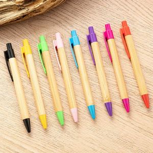 Xj134 Eco Barrel Ballpoint With Plastic Clip Promotional Business Custom Logo Printed Bamboo Ball <b>Pen</b> for <b>Gift</b> - Product Image 2