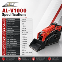 AL-V1000 Mini-chargeuse compacte sur chenilles 500 kg avec godet de 0,19 m³ pour la construction, l'agriculture et l'aménagement paysager
