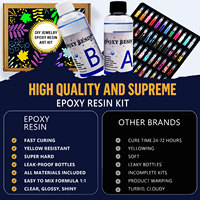 Kit d'art en résine époxy cristal clair pour débutants, résine époxy 16oz avec paillettes, fleur séchée, moule en Silicone pour l'artisanat d'art DIY
