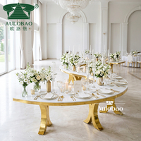 Table Serpentine Noire Modulaire Demi-Circulaire en Forme de S pour Événements et Banquets de Mariage Élégants et Chics