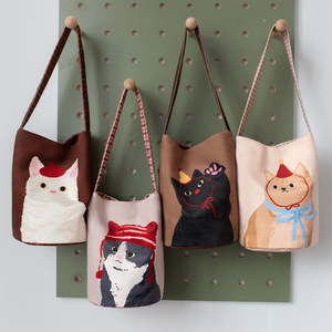 Large Capacity <strong>Handbag</strong> Fashion Animal Carton <strong>Cat</strong> Print Bucket Bag for Women Girls - Product Image 6
