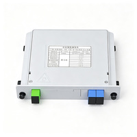 Divisor PLC SC/UPC 1x2 LGX ABS Cassette de Baja Pérdida RL>50dB, Baja PDL Monomodo G.657A FTTH GPON ODN Telcordia GR-1221 1260-1650nm