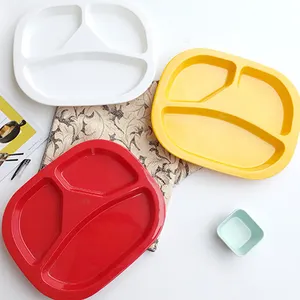 Plato de Control de porciones de grado alimenticio, 3 compartimentos, platos de medida de comida de plástico de melamina