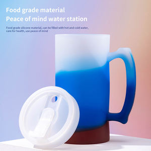 Nueva Llegada, Tazas de Cerveza de Silicona Libres de BPA, Estilo Clásico, Ecológicas, con Asa, Pajita y Tapa, Irrompibles - Product Image 4
