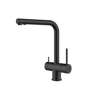 <span class=keywords><strong>Miscelatore</strong></span> da Cucina a 3 Vie in Acciaio Inox di Alta Qualità <span class=keywords><strong>con</strong></span> Finitura Nera Opaca, <span class=keywords><strong>Rubinetto</strong></span> <span class=keywords><strong>con</strong></span> Doppia Maniglia e Filtro Acqua - Product Image 1
