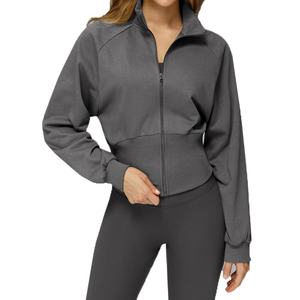 Veste de sport zippée coupe-vent pour femme, automne/hiver, surdimensionnée, chaude, en coton, col montant, pour la course en plein air - Product Image 5