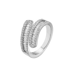 बिडी गहने के स्टाइलिश जिरकॉन समायोज्य पत्ती के आकार के टी-आकार के टी-आकार के जिरकॉन रिंग गोल्ड-प्लेटेड पीतल - Product Image 6