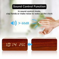 LED digitale houten bureautafel slimme wekker draadloze oplader voor telefoon temperatuur spraakbesturing hout minimalistische woondecoratie