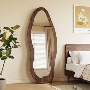 Зеркало напольное в полный рост в форме зеркала для примерки, цвет глубокий орех, настенное, для спальни, прямые поставки с завода - Product Image 1
