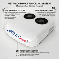 Aire Acondicionado de Estacionamiento 24V, Sistema de Refrigeración para Cabina de Camión de Techo 12V de Servicio Pesado, 2200W Eléctrico con Inversor DC de Ahorro de Energía
