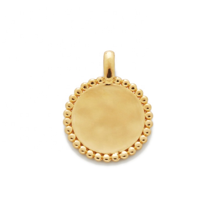 Gargantilha Gemnel 925 prata 14K ouro personalizada com letras gravadas e moedas para mulheres