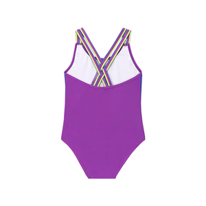 Costume da bagno con stampa Tie-Dye da bambina traspirante per adolescenti Bikini costumi da bagno con reggiseno Push-up e scollo senza spalline - Product Image 3