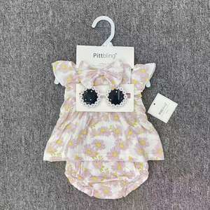 Conjunto <span class=keywords><strong>de</strong></span> Ropa <span class=keywords><strong>de</strong></span> Invierno Unisex <span class=keywords><strong>de</strong></span> 4 Piezas para Bebé, Vestido con Volantes + Ropa Interior + Diadema + <span class=keywords><strong>Gafas</strong></span> <span class=keywords><strong>de</strong></span> <span class=keywords><strong>Sol</strong></span>, 100% Algodón, Ropa Casual para Bebés - Product Image 4