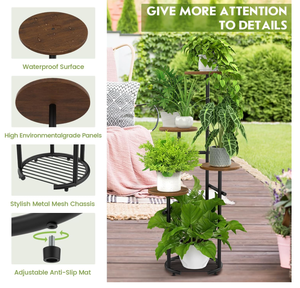 Étagère en bois de support de plante en métal à 5 niveaux d'intérieur moderne de haute qualité pour Pot de fleur d'angle pour salon balcon chambre utilisation de jardin - Product Image 3