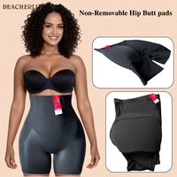 Shorts de compression sans couture 3-en-1 avec coussinets de hanche, puissant effet sculptant, contrôle du ventre et rehausseur de fesses
