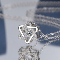 Collier pendentif étoile hexagonale en argent sterling S925 avec moissanite, cadeau romantique pour femme, Saint-Valentin, anniversaire