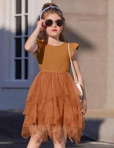 <span class=keywords><strong>Vestido</strong></span> de Tul para Niña Pequeña Arshiner, <span class=keywords><strong>Vestido</strong></span> Formal de Princesa <span class=keywords><strong>con</strong></span> Estampado de Volantes Irregulares para Fiesta de Cumpleaños - Product Image 2