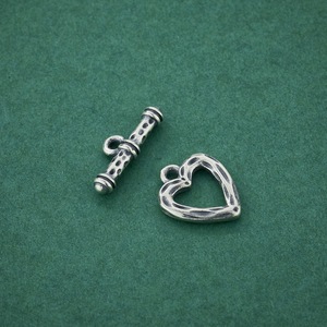 Cierre de Corazón con Textura de Cráter de Plata de Ley S925 para Pulseras de Cristal, Accesorio de <span class=keywords><strong>Joyería</strong></span> Hecho a Mano para Terminales de Cordón - Product Image 3