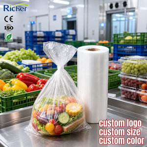HDPE Salad <b>Bag</b> Roll Food Grade Fresh Crisp Leafy Greens <b>Bags</b> Perforated on Roll for Restaurant Kitchen - Product Image 1