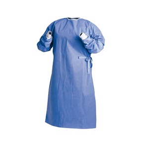 2025 grosir disesuaikan kain Sms bukan tenunan biru kemoterapi diperkuat medis steril sekali pakai wanita bedah gaun - Product Image 2