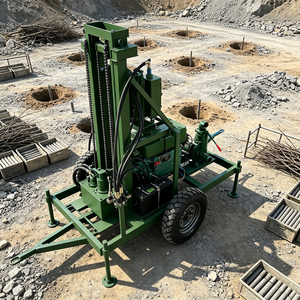 Petite plateforme de forage de puits d'eau à <span class=keywords><strong>vendre</strong></span>, profondeur 200m, avec pompe et outils de forage - Product Image 2