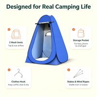 Ensemble de salle de bain portable tout-en-un pour le camping, tente de confidentialité pop-up, toilettes pliables, sac de douche solaire pour le camping, les camping-cars, la plage et les festivals
