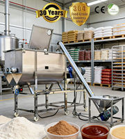 Mélangeur à ruban industriel pour poudres alimentaires, mélangeur à ruban en acier inoxydable 304 pour épices, farine, assaisonnements, usine alimentaire