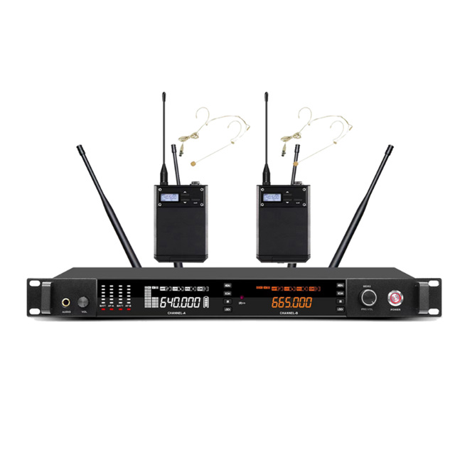 Professional Karaoke Meeting Room Wireless Microphone UHF Headworn Mic Microphone Long Distance 300meter