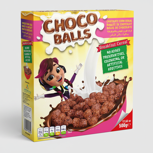 Céréales pour petit-déjeuner véganes de haute qualité, boules de chocolat, céréales multigrains, maïs sucré, sac de 1 kg, céréales saines, délicieuses et croustillantes - Product Image 2