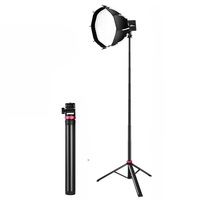 Trépied extensible pour selfie de 2 m, en alliage d'aluminium, support rétractable, cardan à 180 degrés, tige télescopique pour la photographie, lumière