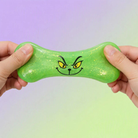 Boîte mystère en forme de monstre vert, jouet souple en TPR, jouet anti-stress à presser, jouets sensoriels pour cadeau de Noël, vente en gros