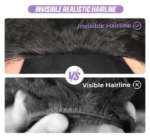 Capelli umani senza colla Afro crespo riccia mezza parrucca con coulisse senza usura e girati sopra i bordi 4C parrucca per principianti - Product Image 5