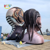 Accessoires de scène géants Modèle africain gonflable Fille gonflable Tête de mascotte féminine