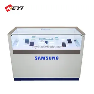 Mobile Phone Shop Display Showcase Modern Interior Decoration Designs With Led Light Cellphone Shop Glass Displays Counter