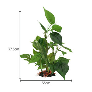 Caixa para Répteis com Plantas Aquáticas Artificiais de Plástico Ecológico, Decoração para Aquário com Folhas Grandes - Product Image 6