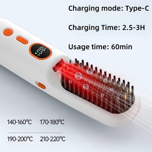 Cepillo Alisador de Cabello Iónico Infrarrojo Recargable por USB, Inalámbrico, con Iones Negativos y Rayos Infrarrojos - Product Image 4