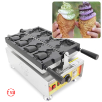 Machine à gaufres électriques Taiyaki la plus vendue pour cornets de crème glacée, avec revêtement antiadhésif, 4 par lot, 2400W