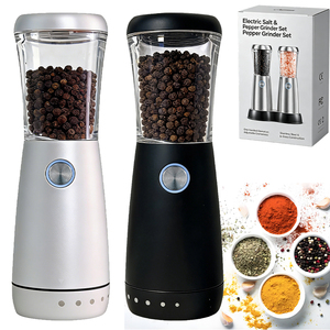 Juego de Molinillos Eléctricos de Pimienta y Sal de Gran Capacidad, Molinillo de Especias Eléctrico de Alta Eficiencia con Cepillo de Limpieza, Envío Global - Product Image 1