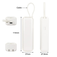 Câble de type C intégré certifié ETL Chargeur mural PD20W Power Bank