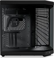 Boîtier d'ordinateur de jeu ATX en métal avec double compartiment panoramique en verre trempé, esthétique moderne améliorée pour Y70, câble riser PCIE 4.0