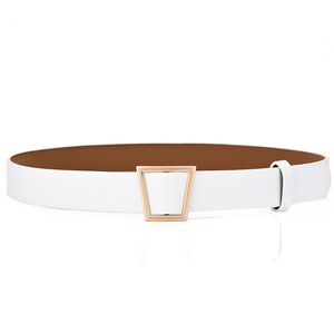 LYT335 <span class=keywords><strong>ceinture</strong></span> <span class=keywords><strong>sans</strong></span> trous pour femmes, accessoires pour dames, ceintures à <span class=keywords><strong>boucle</strong></span> trapézoïdale géométrique dorée, <span class=keywords><strong>ceinture</strong></span> <span class=keywords><strong>sans</strong></span> trous - Product Image 3