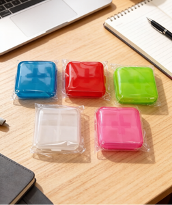 Portable Small Size Pill Organizer Plastic Case Compact Design for <b>Pocket</b>, Purse & Bag, Great for Daily Medication & Jewelry Sto - Product Image 4