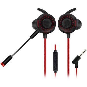 Auriculares para juegos con micrófono, rojos, con cable, intraaurales, para teléfono móvil y computadora. - Product Image 1