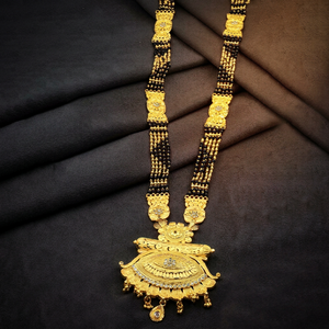 Wholesale 24K Micro Gold AD Stone Long Mangalsutra With Big Pendant, Traditional Wedding AD Mangalsutra, Fashion AD Mangalsutra. - Product Image 2