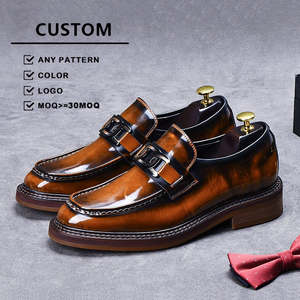 Dernières Chaussures Habillées Italiennes de Créateur pour Hommes – Élégantes, à Semelle Épaisse, à Enfiler, en Cuir Véritable, Idéales pour Mariage - Product Image 1