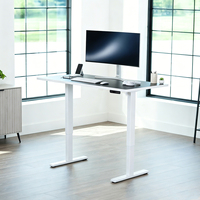 Bureau debout électrique intelligent Hetium moderne, pliable, ergonomique, à moteur unique, réglable en hauteur par une seule touche