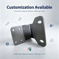Support de montage en acier au carbone certifié ISO 9001:2015 en forme de Z avec revêtement en poudre gris foncé, trous et fentes pour l'utilisation d'équipements
