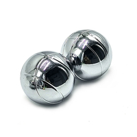 Vente en gros de boules de pétanque en métal argenté portables, durables, avec logo personnalisé, sac de sport d'extérieur, 3 boules, certifiées EN71 et BSCI