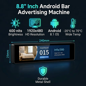 Affichage numérique horizontal Android 1920x480 8,8 pouces, design métallique, pour affichage numérique, vitrine publicitaire - Product Image 3